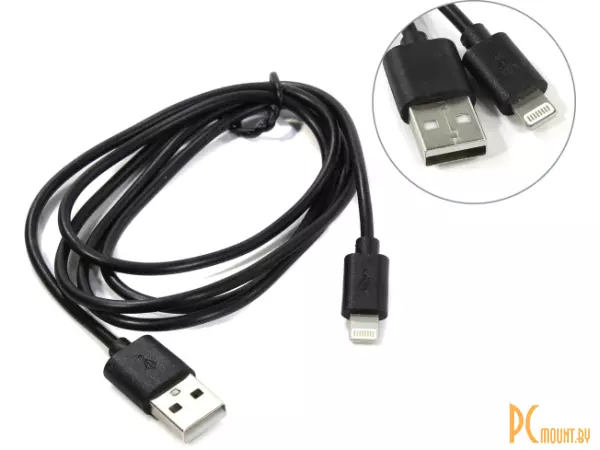 Кабель Lightning 8-pin - USB 2.0 Am Defender ACH01-03BH, 1m, Black (87478)
