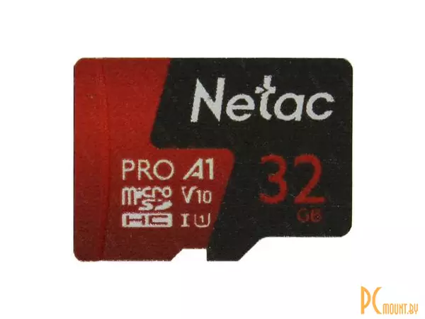 Карта памяти MicroSDHC, 32GB, class 10, UHS-I, U1, Netac NT02P500PRO-032G-S