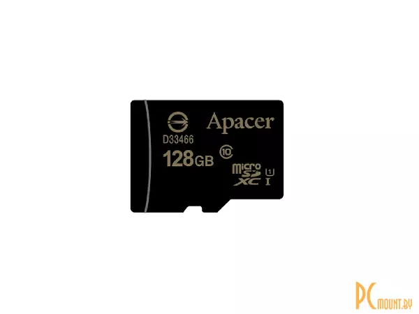 Карта памяти MicroSDXC, 128GB, Сlass 10, UHS-I, U1, Apacer AP128GMCSX10U1-R