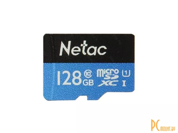 Карта памяти MicroSDXC, 128GB, Сlass 10, UHS-I, U1, Netac NT02P500STN-128G-R