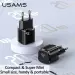 Сетевое зарядное устройство USAMS T36 USB Type-C 20W черное (EU) CC124TC01