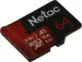 Карта памяти MicroSDXC, 64GB, Сlass 10, UHS-I, U3, Netac NT02P500PRO-064G-S